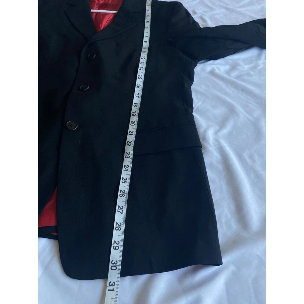 Hugo Boss Men Solid Red Lining Modern Blazer Size 40R Black Red